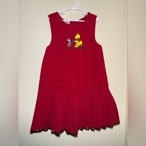 Vintage Disney Store Winnie The Pooh Dress | Size 7/8 | Girls Christmas Preppy